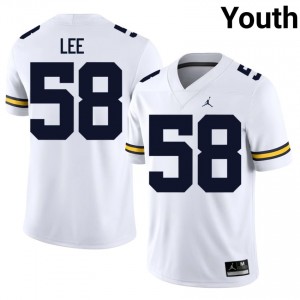 White Malakai Lee #58 UM Wolverines Jersey | Youth High School Football Fresh Stitched 76831242