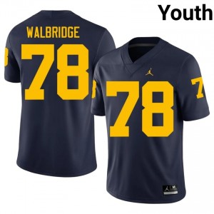 Marky Walbridge #78 UMich Jersey | Pro-Grade Navy College Football Youth Swen 93492629