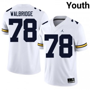 Officially Licensed Marky Walbridge #78 Michigan White Jersey | Youth University Football Stitched Fan Gear 82834204
