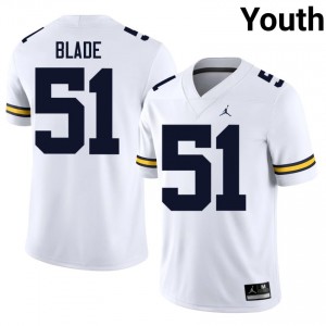 White McHale Blade #51 Wolverines Jersey | Youth High School Football Licensed Stitched 13351453
