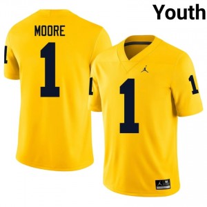 Rod Moore #1 U-M Jersey | Exclusive Maize College Football Youth Embroidery 84002590