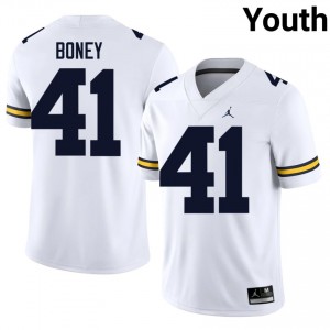 Tariq Boney #41 Michigan Wolverines Jersey | Iconic White College Football Youth Stitched 55580284
