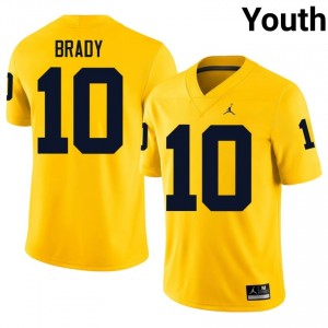 Maize Tom Brady #10 Michigan Wolverines Jersey | Youth High School Football Fresh Embroidery 28267764