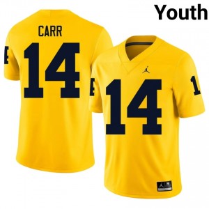 Tommy Carr #14 Michigan Wolverines Jersey | Pro-Grade Maize College Football Youth Embroidery 24492772
