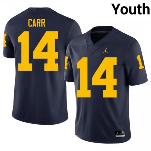 #14 Tommy Carr Wolverines Navy Jersey | Elite Swen Youth Player Football Gear 87145154