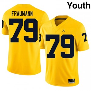 Maize Tommy Fraumann #79 UM Wolverines Jersey | Youth High School Football Limited Embroidery 87378376